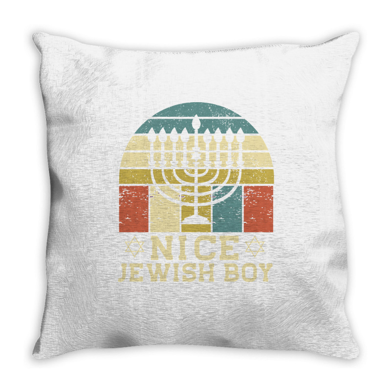 Nice Jewish Boy Cool Chanukah Funny Ugly Hanukkah Sweater Pullover Hoo Throw Pillow | Artistshot