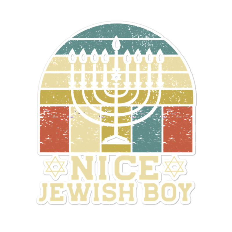 Nice Jewish Boy Cool Chanukah Funny Ugly Hanukkah Sweater Pullover Hoo Sticker | Artistshot