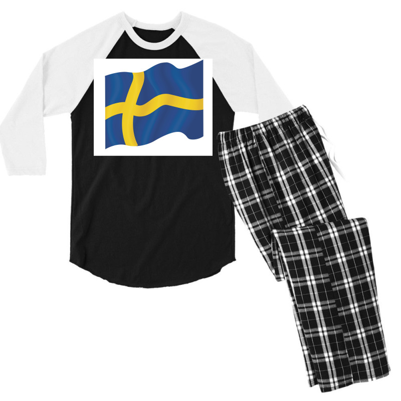 Proud To Be Swedish Flag  80s 70s Men's 3/4 Sleeve Pajama Set | Artistshot