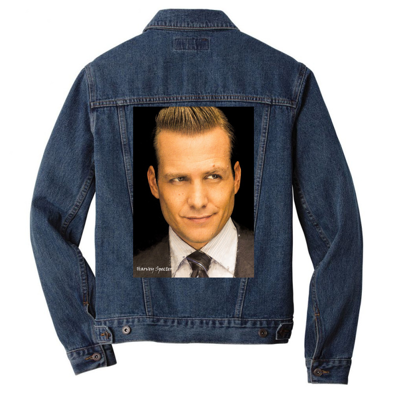 Harvey Specter Suits Classic Painting Poster Poster Blue (1) Men Denim Jacket | Artistshot