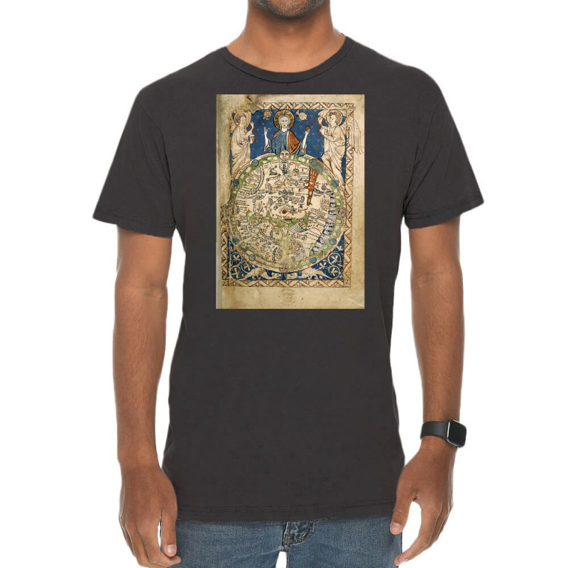 Psalter World Map 13th Century  Nature Vintage T-shirt | Artistshot