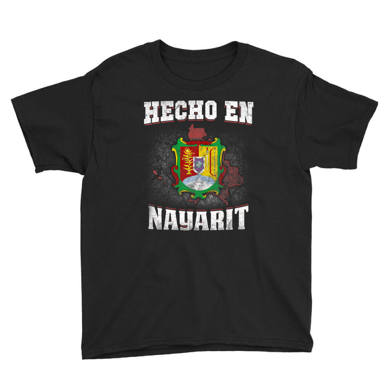 Hecho En Nayarit Mexican Flag T-shirt Tee Coat Of Arm Clothe Youth Tee by martiamuracit | Artistshot