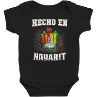 Hecho En Nayarit Mexican Flag T-shirt Tee Coat Of Arm Clothe Baby Bodysuit | Artistshot