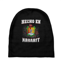 Hecho En Nayarit Mexican Flag T-shirt Tee Coat Of Arm Clothe Baby Beanies | Artistshot