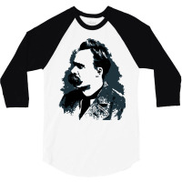 Friedrich Nietzsche Portrait Vector Drawing 3/4 Sleeve Shirt | Artistshot