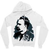 Friedrich Nietzsche Portrait Vector Drawing Zipper Hoodie | Artistshot