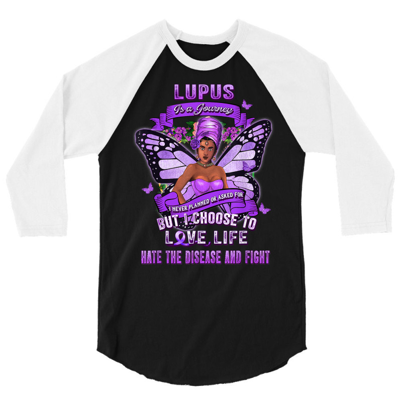 Lupus Awareness African American Warrior Purple Ribbon Women T Shirt 3/4 Sleeve Shirt | Artistshot