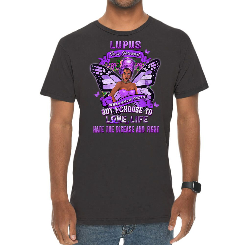 Lupus Awareness African American Warrior Purple Ribbon Women T Shirt Vintage T-shirt | Artistshot