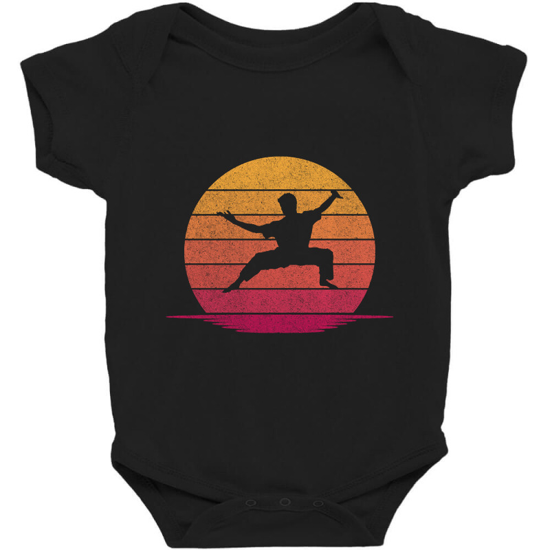 Awesome Funny Kung Fu Gift - Hobby Silhouette Sunset Design Baby Bodysuit by dealgummy642 | Artistshot