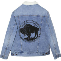 American Buffalo Gold Coin Black Design Unisex Sherpa-lined Denim Jacket | Artistshot