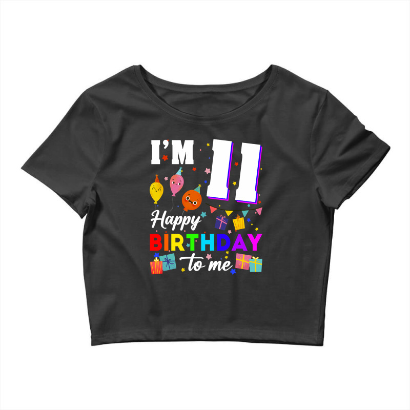 Eleven 11yr 11th Birthday Happy Birthday Boy 11 Years Old Crop Top by joanmouse000 | Artistshot