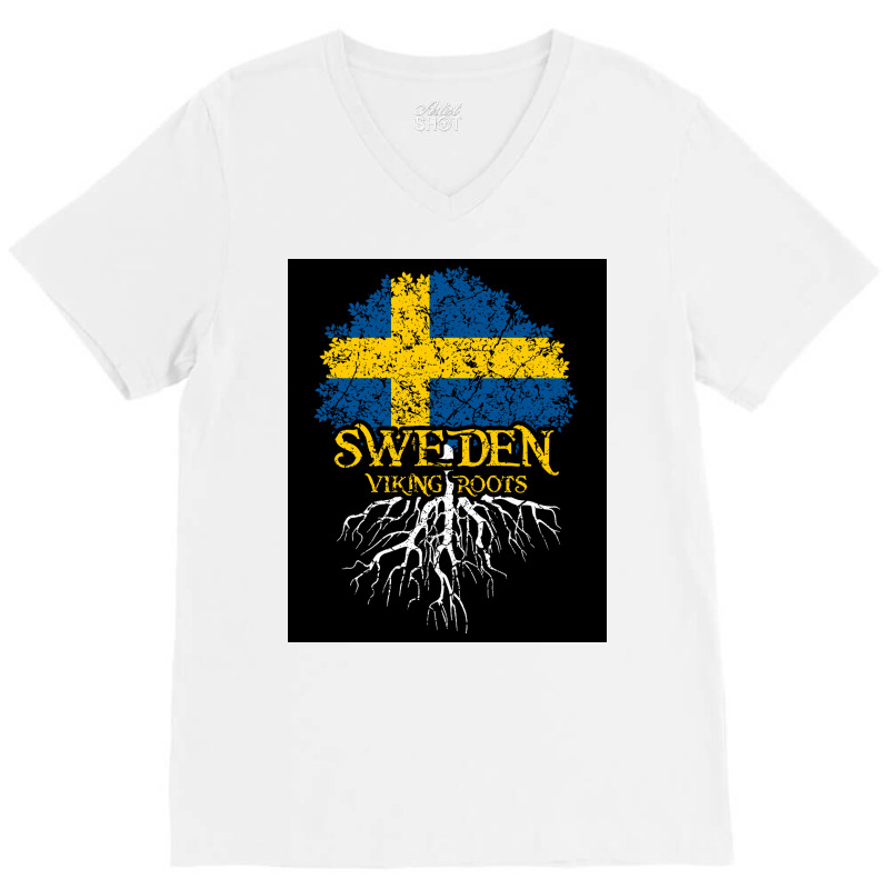 Sweden Viking Roots  Aesthetic Hipster V-neck Tee | Artistshot