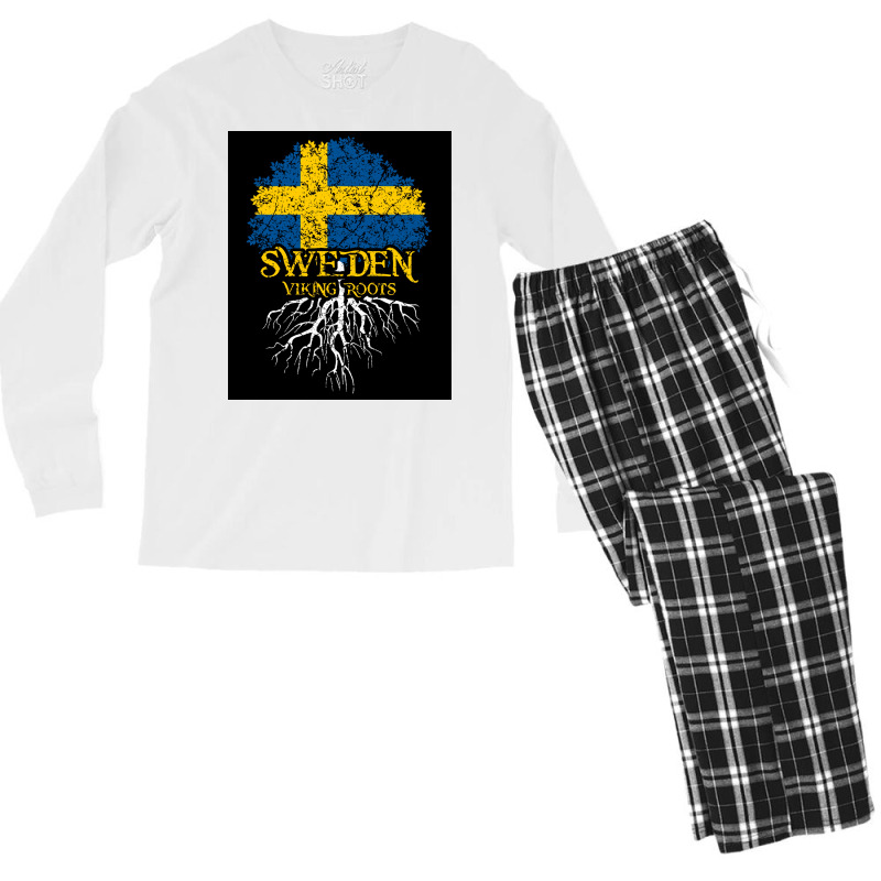 Sweden Viking Roots  Aesthetic Hipster Men's Long Sleeve Pajama Set | Artistshot