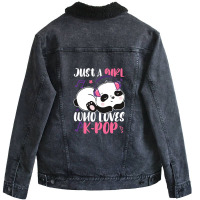 Just A Girl Who Loves Kpop Panda Unisex Sherpa-lined Denim Jacket | Artistshot