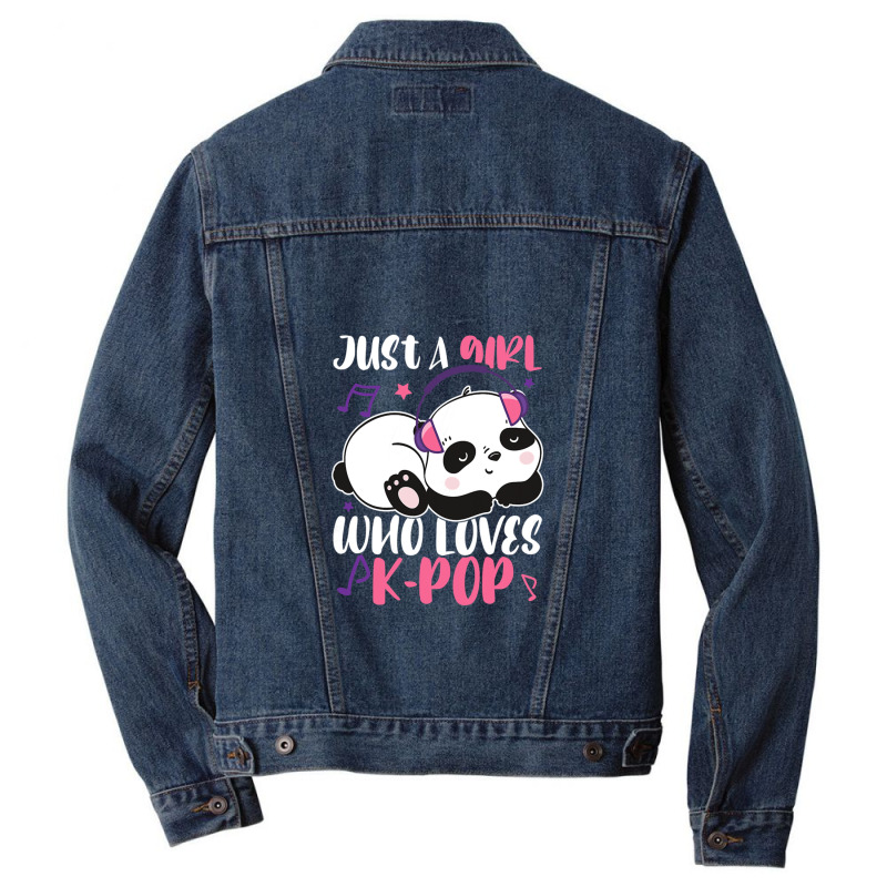 Just A Girl Who Loves Kpop Panda Men Denim Jacket | Artistshot