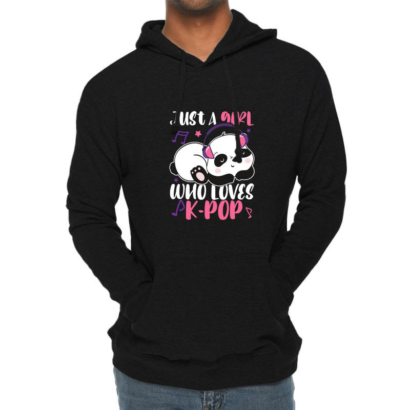 Just A Girl Who Loves Kpop Panda Lightweight Hoodie | Artistshot