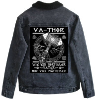 Lords Vathor Fatherx27s Day Viking Fatherx27s Day Gift  Yellow Trendin Unisex Sherpa-lined Denim Jacket | Artistshot