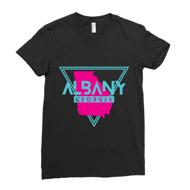 Albany Georgia Retro Vintage Triangle Ga Ladies Fitted T-Shirt by kayakbetween30 | Artistshot