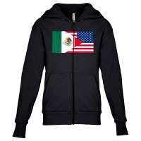 Mexican American Half Mexico Half America Flag Youth Zipper Hoodie | Artistshot