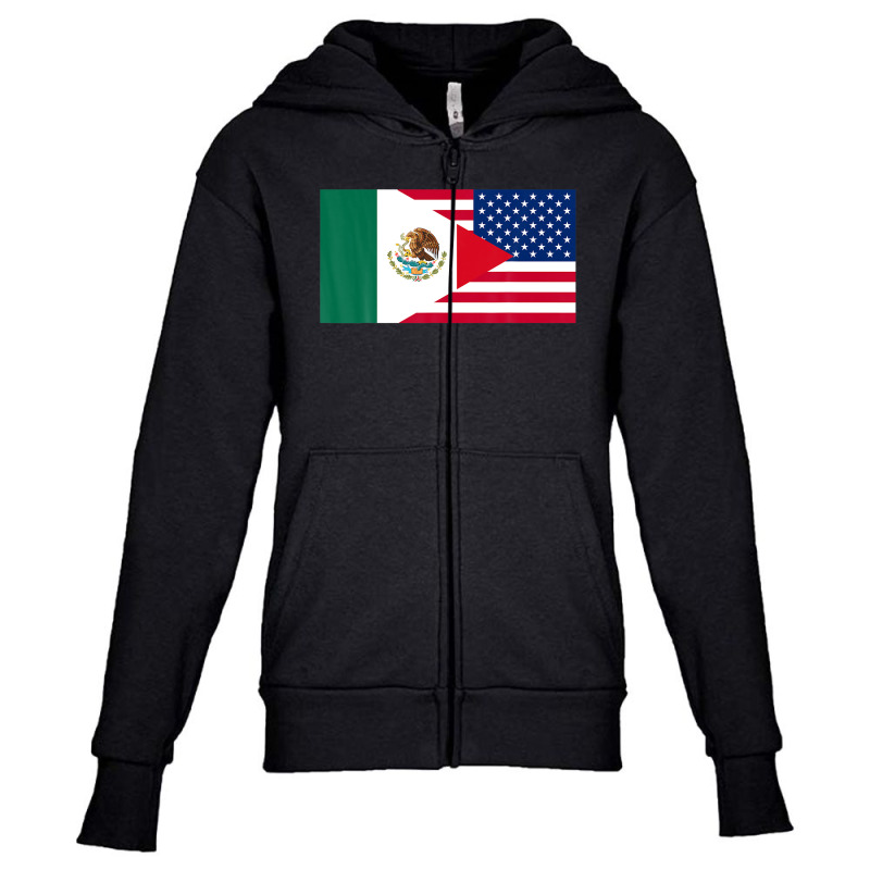 Mexican American Half Mexico Half America Flag Youth Zipper Hoodie by martiamuracit | Artistshot