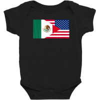 Mexican American Half Mexico Half America Flag Baby Bodysuit | Artistshot