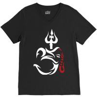 Limited Edition Om-ganesha And Lord Shiva Divine Trident Trishul V-neck Tee | Artistshot