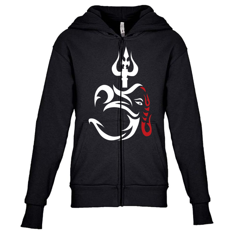 Limited Edition Om-ganesha And Lord Shiva Divine Trident Trishul Youth Zipper Hoodie by yumgaugeteuda | Artistshot