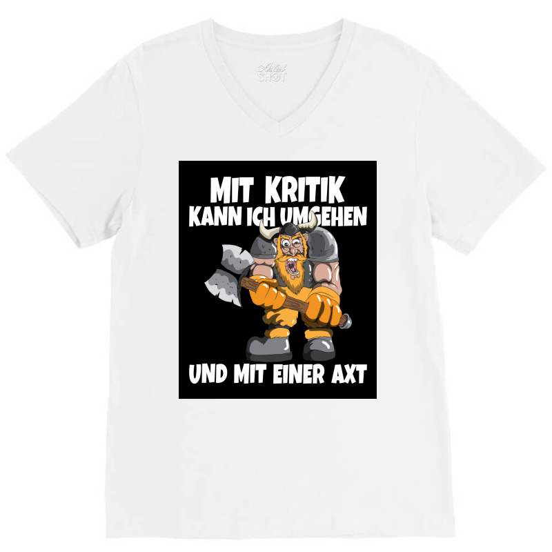 Viking Ax Motif Viking Fan Viking Mythology  Vintage 70s V-neck Tee | Artistshot