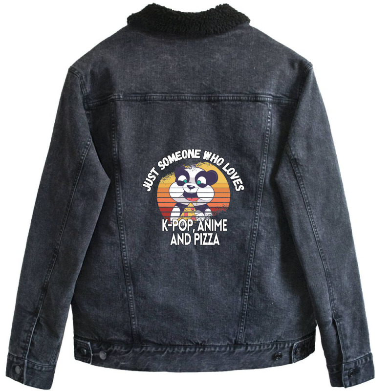 Kpop Anime Panda Food Lover Kpop Bias Fan Unisex Sherpa-lined Denim Jacket | Artistshot