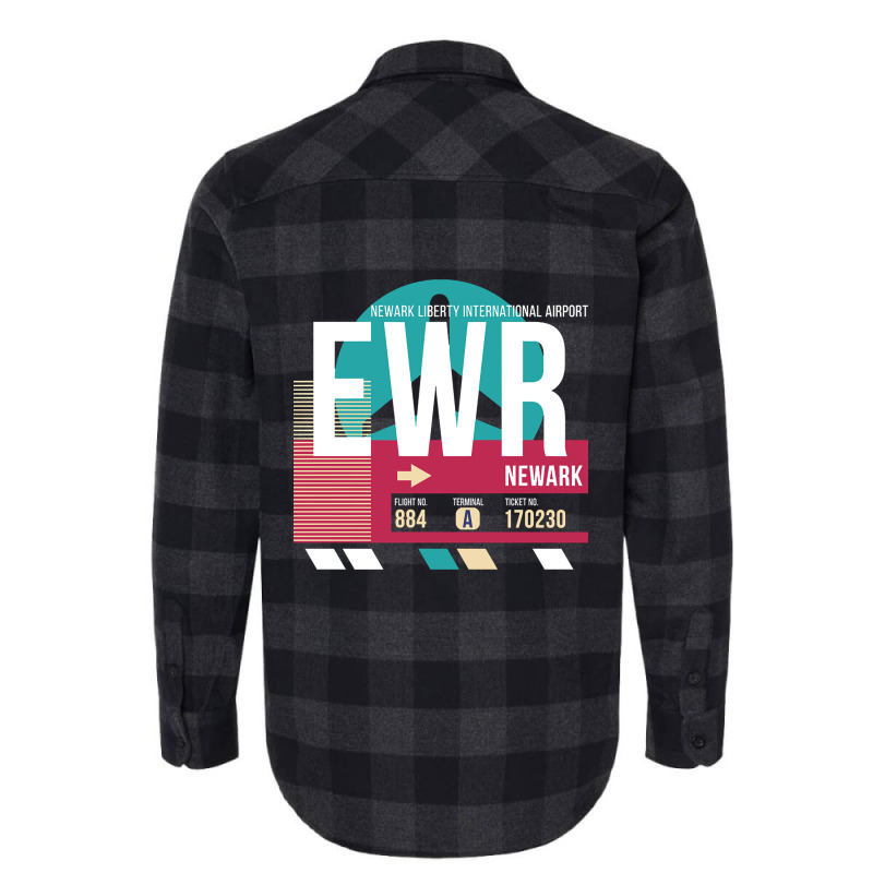 Newark, New Jersey (ewr) Airport Code Baggage Tag Flannel Shirt | Artistshot