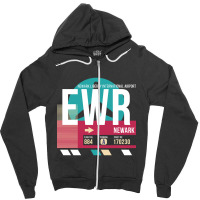 Newark, New Jersey (ewr) Airport Code Baggage Tag Zipper Hoodie | Artistshot