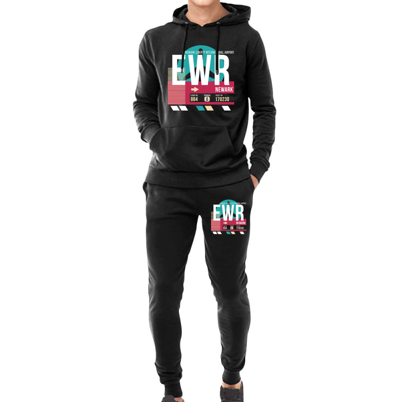 Newark, New Jersey (ewr) Airport Code Baggage Tag Hoodie & Jogger Set | Artistshot