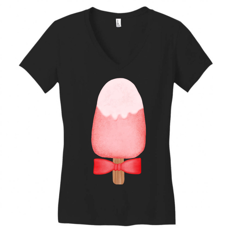 Ice Cream Lover Watercolor Women's V-Neck T-Shirt by geishascessation326 | Artistshot