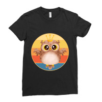 Owl Bird Vintage Retro Sunset Wild Animal Lover Design-btt3f Ladies Fitted T-shirt | Artistshot