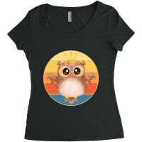 Owl Bird Vintage Retro Sunset Wild Animal Lover Design-btt3f Women's Triblend Scoop T-shirt | Artistshot