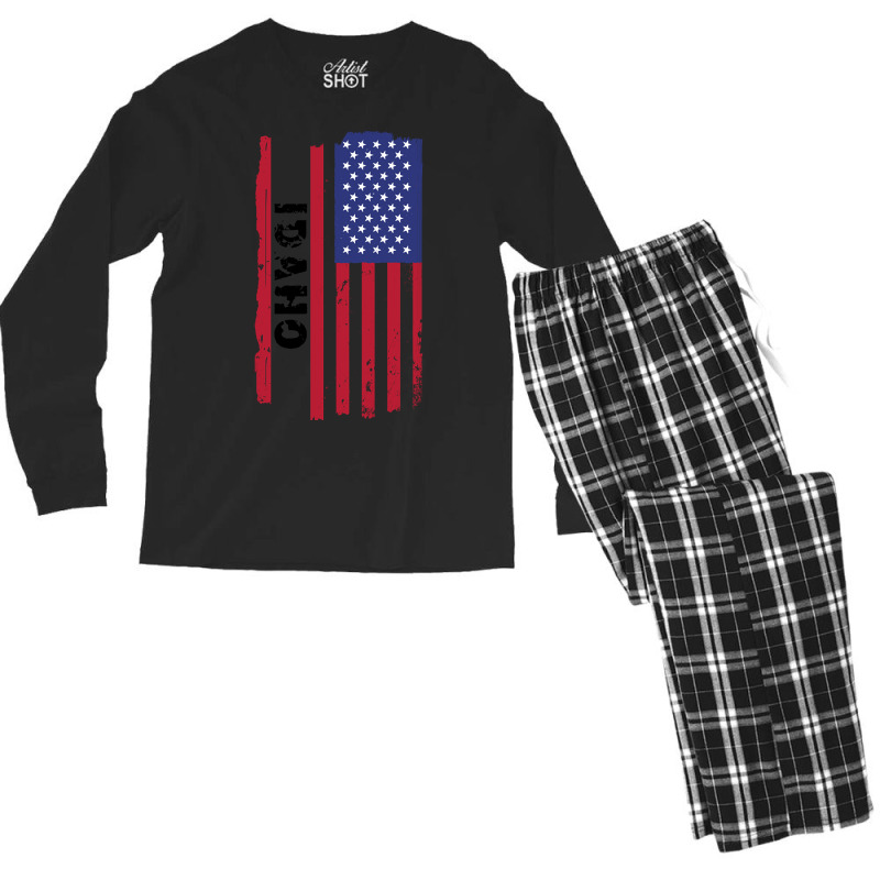 Awesome Idaho Usa United States America American Flag For A Birthday O Men's Long Sleeve Pajama Set | Artistshot