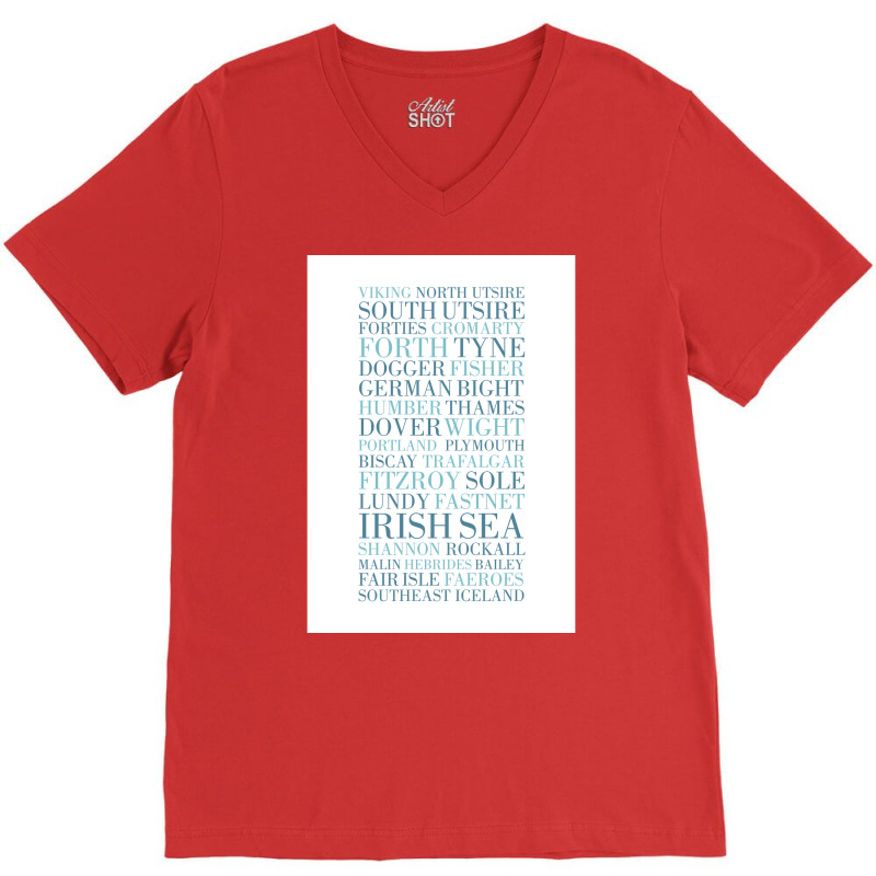 Shipping Forecast As Heard Of Radio 4  Retro Quote 80s V-neck Tee | Artistshot