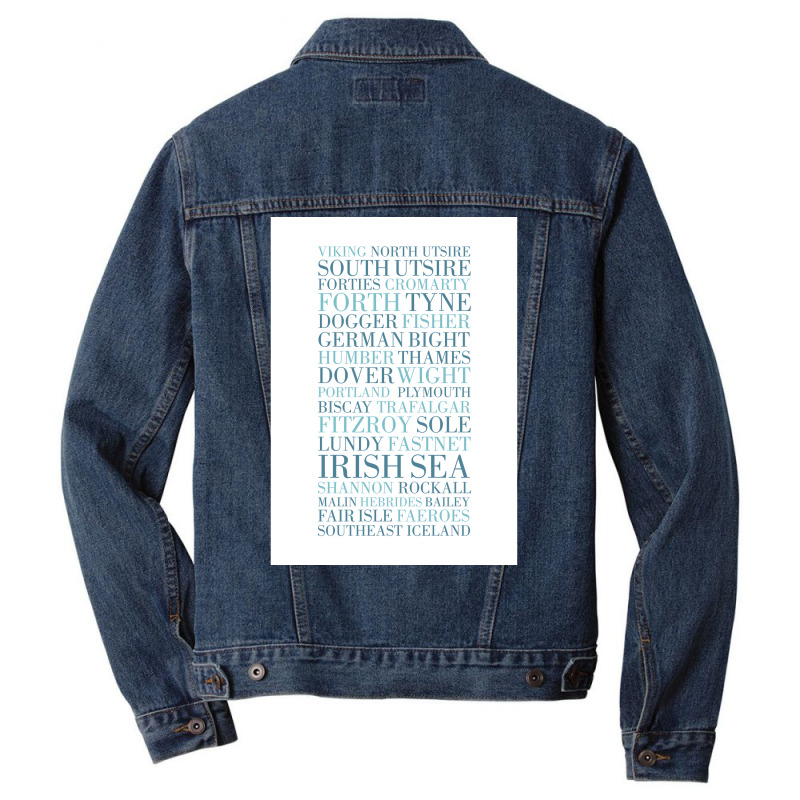 Shipping Forecast As Heard Of Radio 4  Retro Quote 80s Men Denim Jacket | Artistshot