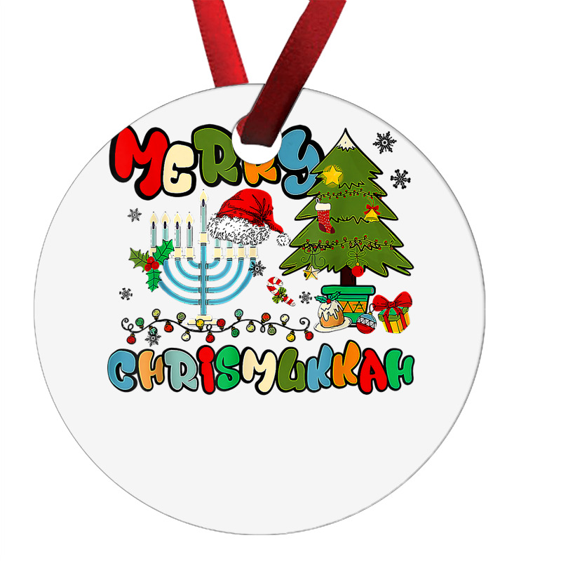 Merry Chrismukkah Hanukkah Jewish Chanukah Menorah Family T Shirt Ornament | Artistshot