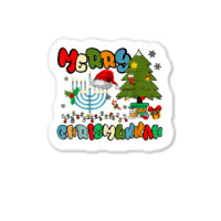 Merry Chrismukkah Hanukkah Jewish Chanukah Menorah Family T Shirt Sticker | Artistshot