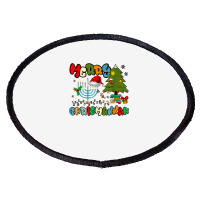 Merry Chrismukkah Hanukkah Jewish Chanukah Menorah Family T Shirt Oval Patch | Artistshot