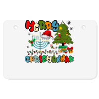 Merry Chrismukkah Hanukkah Jewish Chanukah Menorah Family T Shirt Atv License Plate | Artistshot