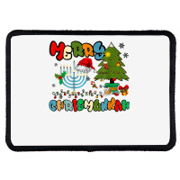 Merry Chrismukkah Hanukkah Jewish Chanukah Menorah Family T Shirt Rectangle Patch | Artistshot