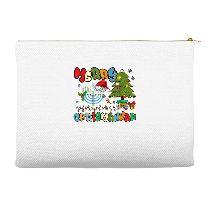 Merry Chrismukkah Hanukkah Jewish Chanukah Menorah Family T Shirt Accessory Pouches | Artistshot