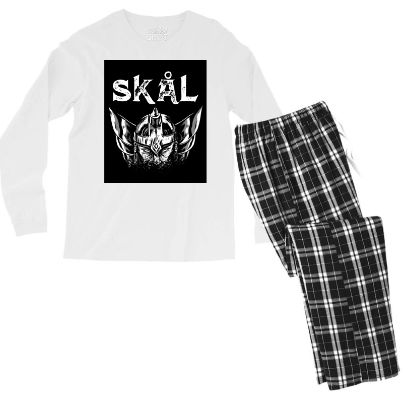 Skal Viking Drinking  Boy Men's Long Sleeve Pajama Set | Artistshot