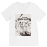 Sydney Landmark V-neck Tee | Artistshot