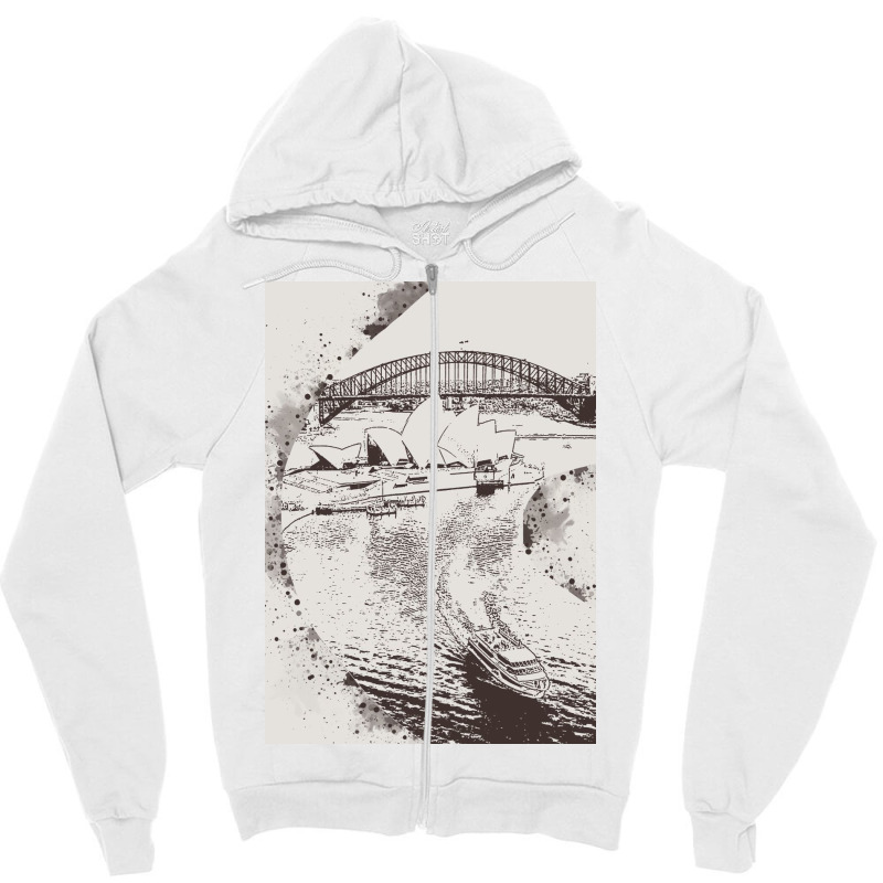 Sydney Landmark Zipper Hoodie | Artistshot