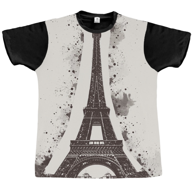 Paris Eiffel Landmark Graphic T-shirt | Artistshot