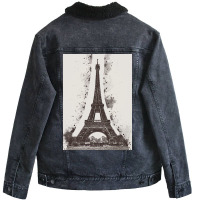 Paris Eiffel Landmark Unisex Sherpa-lined Denim Jacket | Artistshot