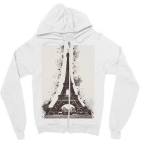 Paris Eiffel Landmark Zipper Hoodie | Artistshot